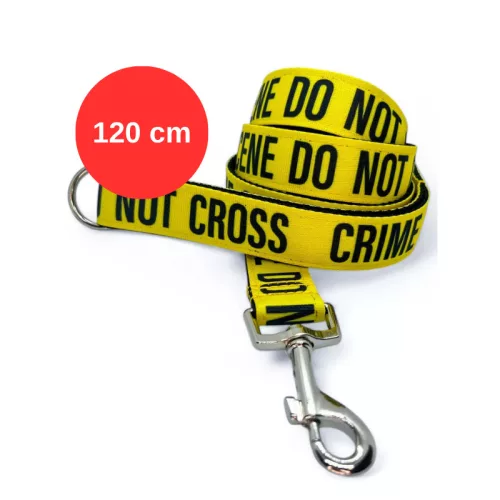 Trendi póráz kutyáknak "do not cross" mintában 120 cm / Collarful (magyar termék)