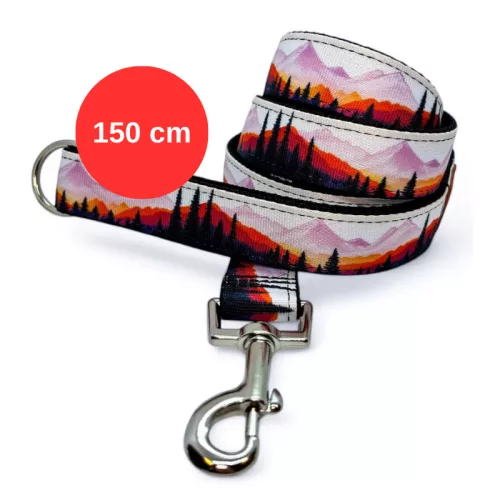 Trendi póráz kutyáknak hegyvidékes mintával 150 cm / Collarful (magyar termék)