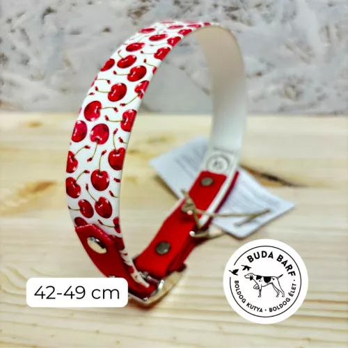 BioThane nyakörv kutyáknak cseresznyés állítható 42-49 cm  - 2,5 cm széles / DOGoods