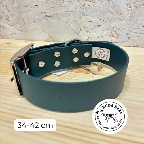 BioThane nyakörv kutyáknak sötét zöld állítható 34-42 cm - 4 cm széles / DOGoods