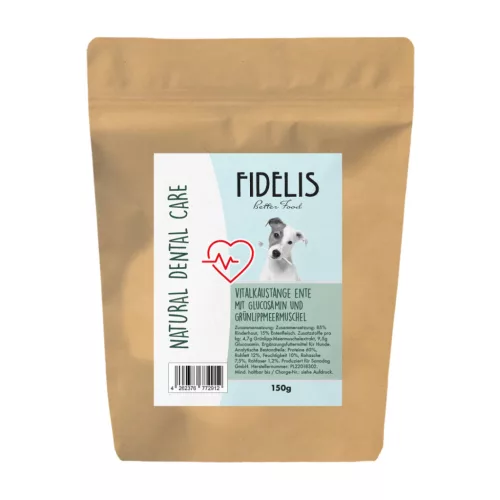NATURAL DENTAL CARE - kacsás rágópálcikák glükózzal és zöldkagylókivonattal 150g / Fidelis