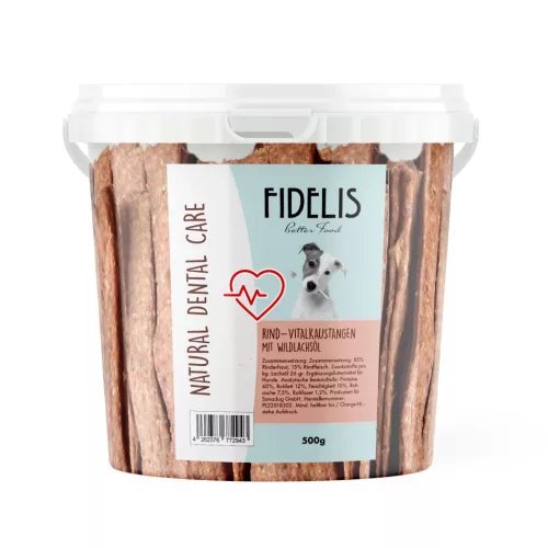 NATURAL DENTAL CARE Marhahúsos rágóka vadlazacolajjal 500g / Fidelis