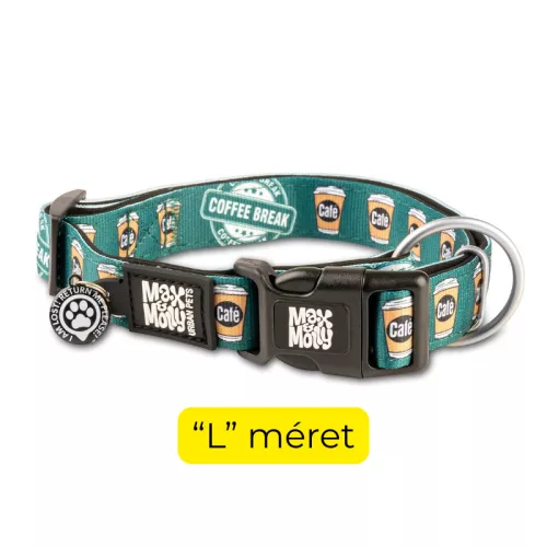 GOTCHA! Okos Nyakörv QR-ID azonosítóval és Geo-értesítéssel - Kávés mintával "L" méret/ Max & Molly