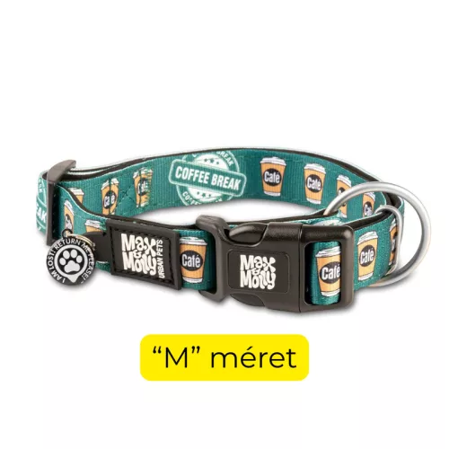 GOTCHA! Okos Nyakörv QR-ID azonosítóval és Geo-értesítéssel - Kávés mintával "M" méret/ Max & Molly