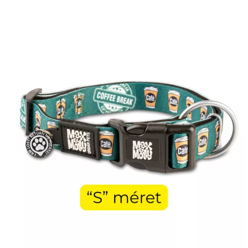 GOTCHA! Okos Nyakörv QR-ID azonosítóval és Geo-értesítéssel - Kávés mintával "S" méret/ Max & Molly