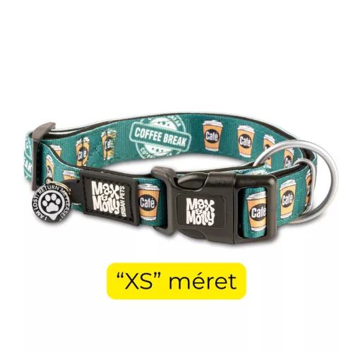 GOTCHA! Okos Nyakörv QR-ID azonosítóval és Geo-értesítéssel - Kávés mintával "XS" méret/ Max & Molly
