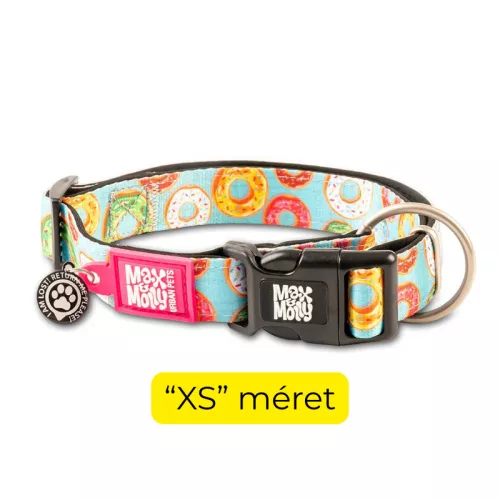 GOTCHA! Okos Nyakörv QR-ID azonosítóval és Geo-értesítéssel -Fánkos mintával "XS" méret/ Max & Molly