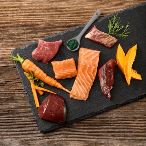 Lazac marhahússal, sárgarépával, sütőtökkel és spirulinával 800gr / MEATLOVE - BARF hús kutyáknak