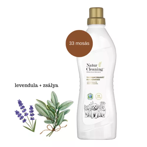 Tappancsbarát Kuckómosó Hipoallergén szagtalanító fekhelymosószer levendula és zsálya olajjal 1 liter / Naturcleaning