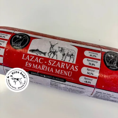 Lazac, szarvas és marhamenü 500g / Special dog food - BARF hús kutyáknak