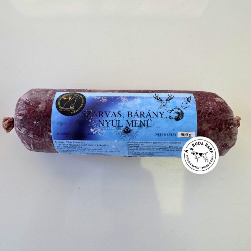 Szarvas bárány nyúl menü 500g/ Special dog food - BARF hús kutyáknak