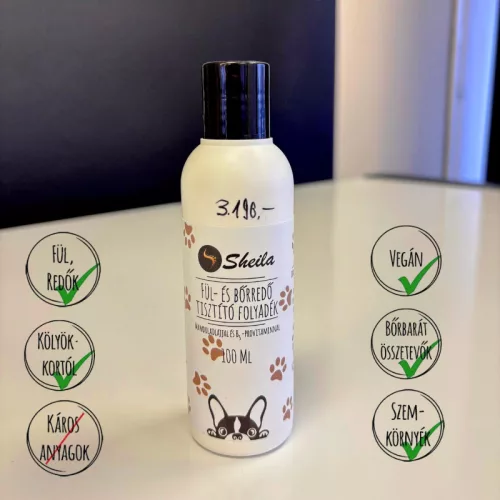 Fül és bőrrendő tiszító folyadék mandulaollajjal és B5 provitaminnal 100ml / Sheila
