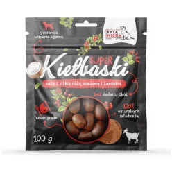   Szuper kolbászkák kutyáknak kecskével, vad rózsával és kókuszdióval 100g / Syta Micha