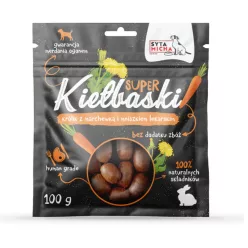   Szuper kolbászkák kutyáknak nyúllal, sárgarépával és pitypanggal 100g / Syta Micha