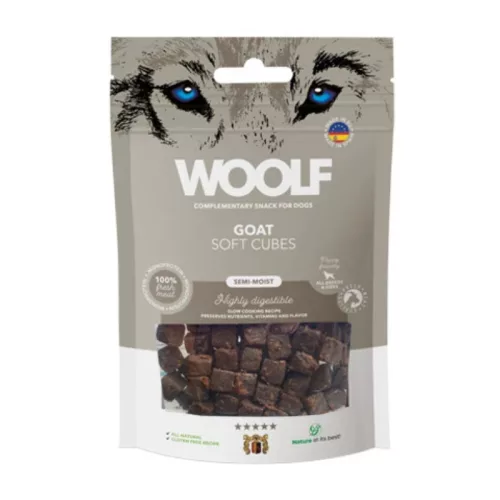 Főtt monoprotein kecskehúsos jutalomfalat kockák 100g / Woolf