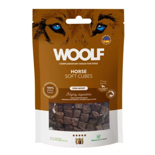 Főtt monoprotein lóhúsos jutalomfalat kockák 100g / Woolf