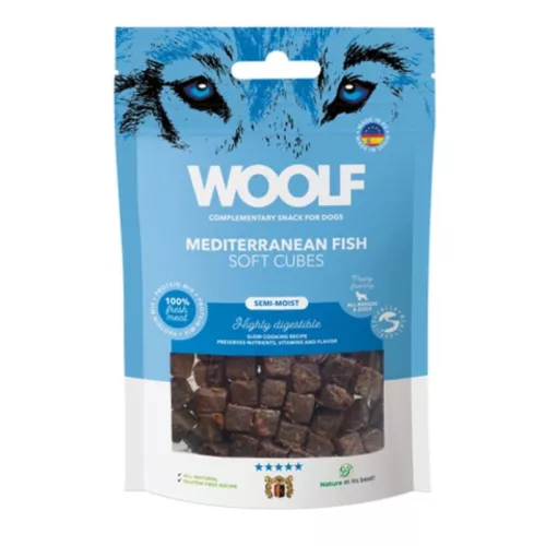 Főtt monoprotein mediterrán halkockák 100gr / Woolf