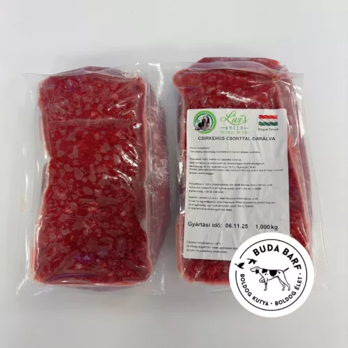 Csirkehús csonttal darálva 1 kg / Livi's green - BARF hús