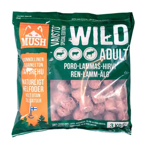 Mush Wild Rénszarvas-Bárány-Jávorszarvas 3kg / Farkaskonyha - BARF hús kutyáknak