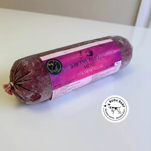 Bárány és Nyúl menü zöldpacallal / Special Dog food - BARF hús kutyáknak