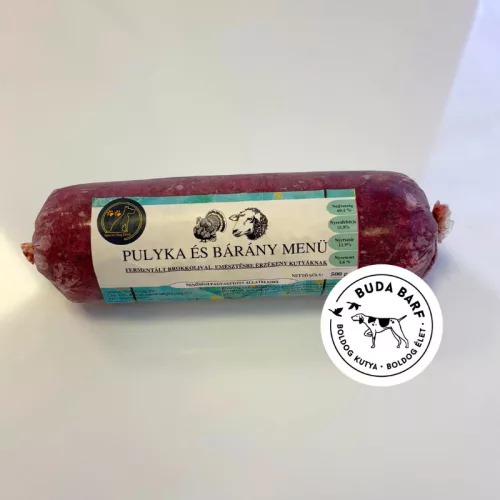 Pulyka és bárány menü - fermentált brokkolival 500g / Special dog food - BARF hús kutyáknak