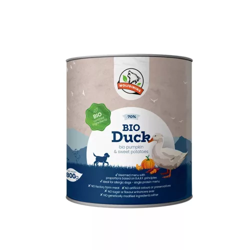 BIO KACSA párolt menü kutyáknak 800g/FARKASKONYHA