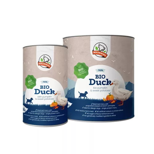 BIO KACSA párolt menü kutyáknak 800g/FARKASKONYHA